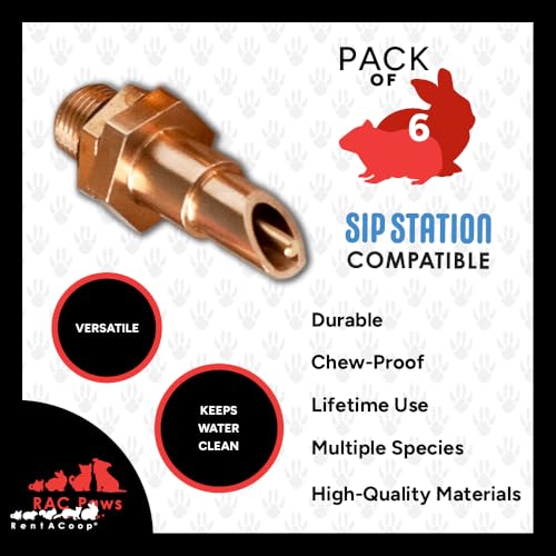 RentACoop DIY Waterer Kit – Horizontal Brass Nozzles - 6 Pack