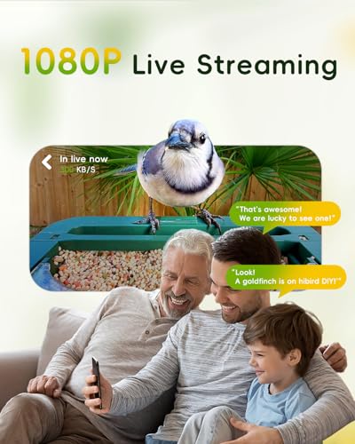 Hibird 4K HD Smart Bird Feeder with Camera, 2.4G/5G Dual WiFi Wireless Outdoor, Auto Higher Resolution Bird Video Capture, AI Identify 10000+ Species, 1080P Live Function for Everyone