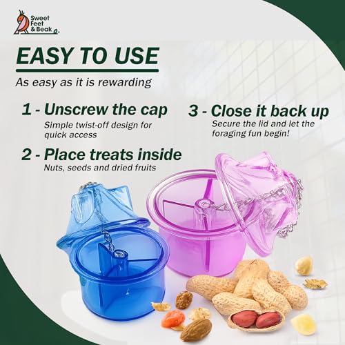 Sweet Feet and Beak Foraging Feeder™ Bird Cage Toy Box | For Large Birds, Safe & Non-Toxic, Tough Construction, Easy to Install, Foraging Treasures & Treats