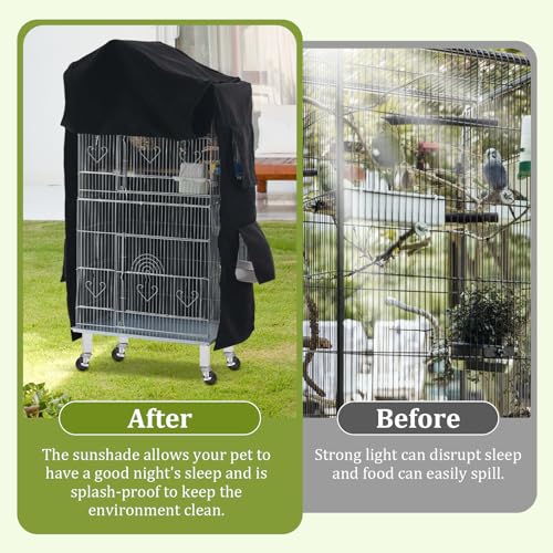 Gralara Bird Cage Cover Birdcage Cover, Washable Protection Blackout Cover Waterproof for Parakeets Lovebirds Macaw, Square Cages Accessories, Style A - color: Style A