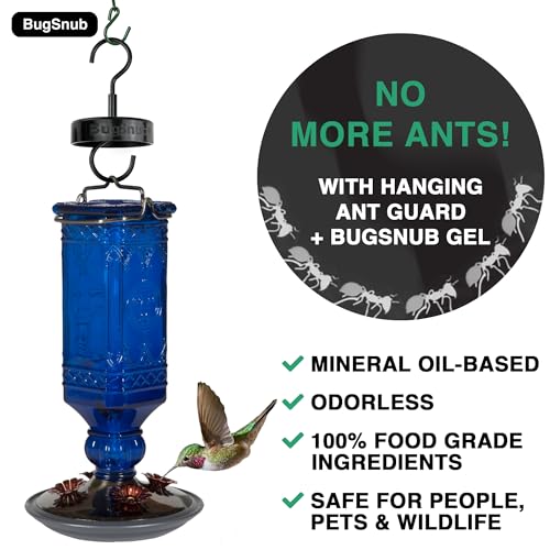 Hanging Ant Guard (3-pack)- Waterless Ant Defense for Hummingbird Nectar Feeders, Unique Upside-down Design, No Liquid Moat, Metal Hooks - size: 3 Pack