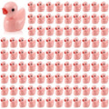 100 Pcs Mini Resin Ducks Tiny Ducks Miniature Duckies Bulk Figures for Garden Micro Landscape Home Prank Game Micro Landscape Aquarium Dollhouse Ornament DIY Handmade School (Pink) - color: Pink