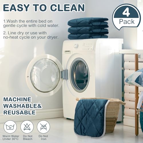 4 Pack Self Heating Cat Pad Self Warming Dog Mat Reflects Body Heat Extra Warm Thermal Pet Pad Washable Dog Cat Bed Crate Bed Mat Blanket (Dark Blue,16 x 20 Inch) - color: Dark Blue, size: 16 x 20 Inch