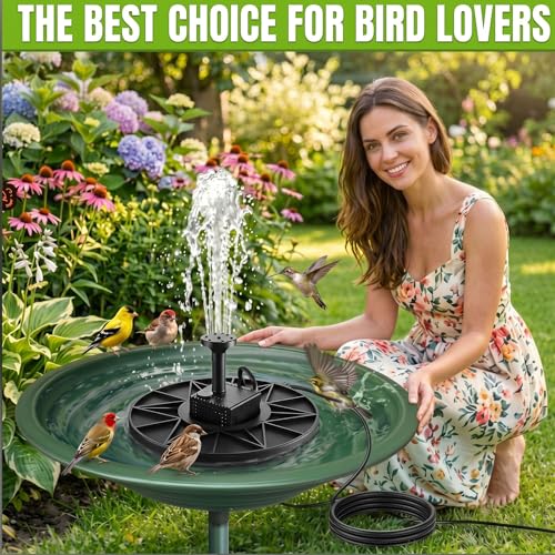 Relaxweex 70w Electrical Bird Bath Fountain with Submersible Heated Water Pump Pipe Insulation Tape Cord Cover for All-season Outdoor Birdbath, Wild Birds, Chicken Poultry Tank(70w,With Fountain Pump)