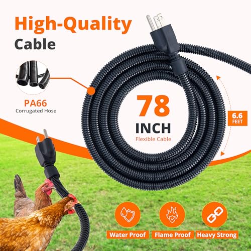 Chicken Water Heater for Winter – 125W Livestock Water Heater for Plastic Tank or Metal Water Bucket (5–7 Gallons 15.35") Base Plate Heated Chicken Waterer, Calentador de Agua para Pollos