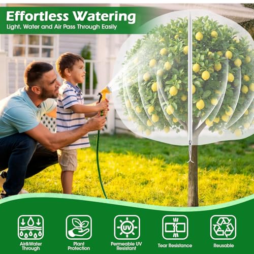 10'x10' Fruit Tree Netting Cover with Zipper and Drawstring | Ultra-Fine Mesh Garden Plant Insect Pest Net Barrier to Prevent Squirrel Bird Deer Cicadas Bag for Blueberry Tomato-1Pcs - size: 10ftx10ft