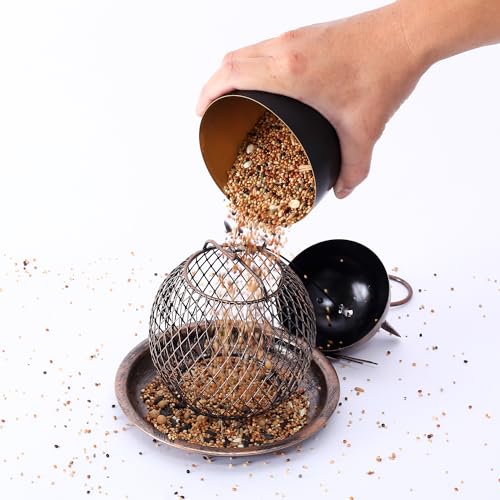 Mentoart Bird-Friendly Outdoor Feeder with Adjustable Hooks - Weatherproof Garden Decoration for Patios, Yards & Wildlife Observation (Easy to Refill & Clean)