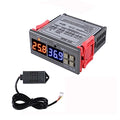 STC-3028 24V Temperature & Humidity Controller with Integrated Sensor, Dual Digital Display Thermometer Hygrometer, Incubator Controller - size: 24V