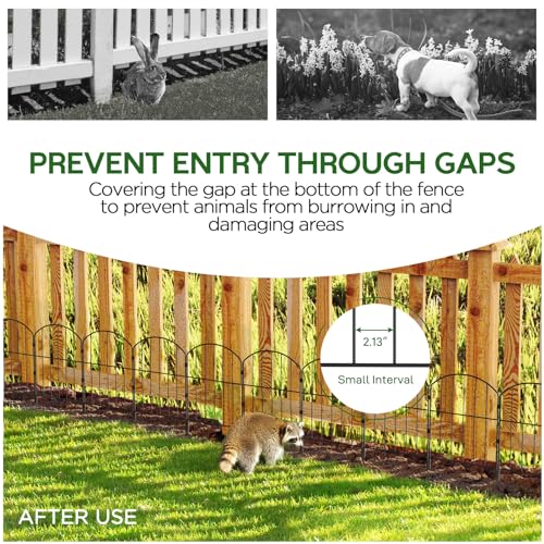Goovilla Garden Fence, Total 10ft(L) x 24in(H), 10 Pcs, Rustproof Metal | Garden Fencing Animal Barrier, Fence Panels,Black No Dig Fence,Decorative Garden Fences and Borders for Dogs,Flower Bed,Patio - size: Arched