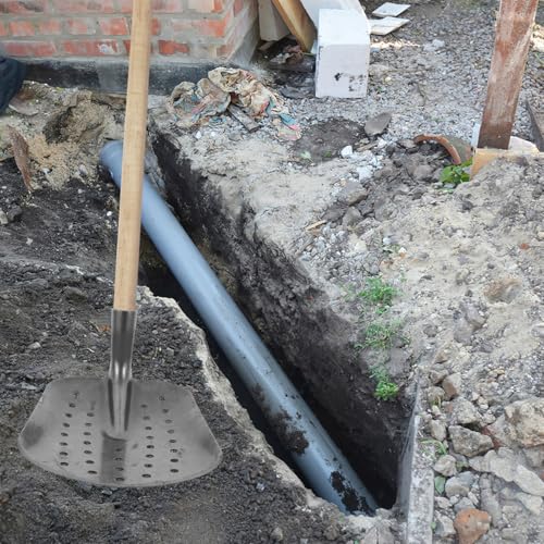 Homoyoyo Sewer Drainage Leakage Spade Tools Metal Sifting Shovel Tool Shovel Drain Mud Metal Sifting Mud Scoop Iron Portable Manure Spoon Sewer Line Cleaner
