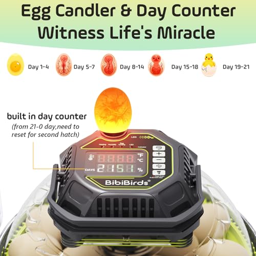 Egg Incubators for Hatching Eggs, Temperature Humidity Control | Automatic Egg Turning, Atomizer Humidification, Built-in Egg Candler, incubating chicken/duck/goose/quail/parrot eggs - size: 18 Egg