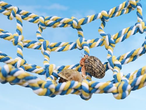 Colorful Bird Rope Net, Rat Climbing Ladder Bridge Toy, Hanging Pet Hammock, Cage Accessories for Small Animals Hamster Parakeets Cockatiels Guinea Pig Chinchilla Ferret - 20 × 7.5 Inch - size: 20 ×7.5 Inch