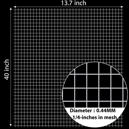 SATINIOR 2 Sheets 1/4" Chicken Wire Fence, Wire Mesh Roll, Hardware Cloth | Hot Galvanized Layer, Rust Resistant, Small Hole, Free-cuttable, for Coop, Garden Bed, Rabbit, Snake, Poultry, DIY Enclosure