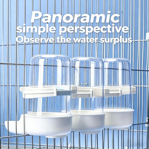 Automatic Bird Water Dispenser Cage Hanging Water Feeder with Anti-Spill Design for Parakeet Canary Small Parrot Lovebirds (2PCS 240ml Water Dispenser) (240ml) - color: 240ml