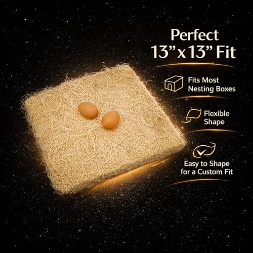 NestNova™ Aspen Nesting Pads for Chickens – 10 Pack 13x13 Excelsior Liners | USA-Grown Aspen, Cleaner Eggs, Kraft-Backed Coop Bedding for Laying Hens - 10 Pads - size: 10 Pads (1 Pack)