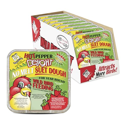 C&S Hot Pepper Delight No Melt Suet Dough 11.75 Ounces, 8 Pack - size: 11.75 Ounce (Pack of 8), style: Hot Pepper, 8 Pack