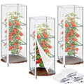 3PCS Garden Bird Netting for Square Tomato Cage with Zipper & Drawstring | 59 x 17.7 Inch Reusable Fine Mesh Plant Covers for Tomatoes, Fruits and Climbing Vines - size: 17.7x17.7x59in