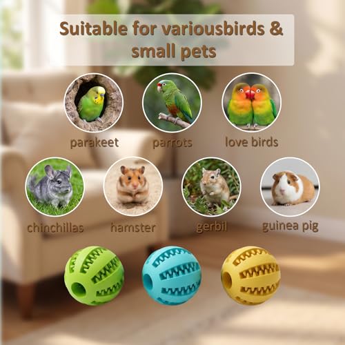 3 Pcs Bird Foraging Toys Puzzle Feeders, Parrot Foraging Toys for Parakeet Parrots Lovebirds Macaws Hamsters Guinea Pigs