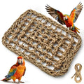 MAQIHAN Seagrass Mat for Birds - Bird Toys Seagrass 11.8x7.8 Inches | Bird Climbing Wall Seagrass Net Hammock Toy for Medium Parakeets Lovebirds Finch Budgerigars Conure Cockatiel with 2pcs twine