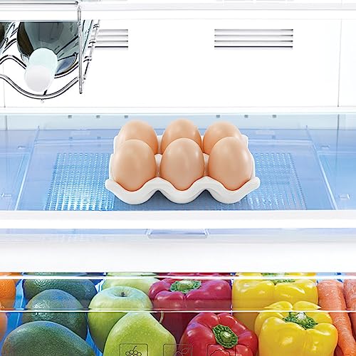 4 Pack 24 Cups Egg Tray Holders, Porcelain Egg Container for Countertop Fridge, Ceramic Eggs Keeper Storage Organizer, Tiny Egg Dispenser Serving Dish Serveware for Display, Kitchen, White