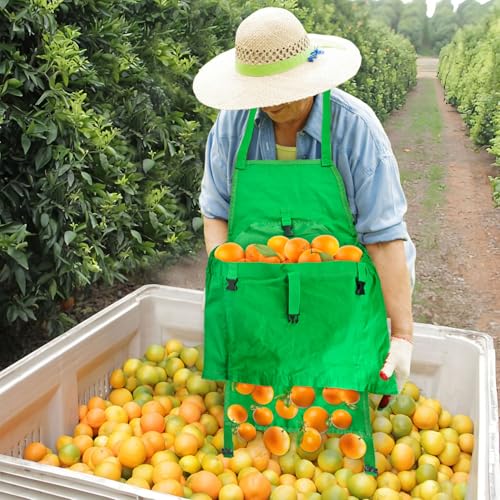 Gardening Apron Harvest Apron with Pockets, Green Garden Apron, Adjustable Waist Belt - color: Cross Back Apron