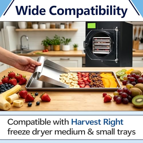 2Pcs Metal Food Scoop for Harvest Right Freeze Dryer Trays, Stainless Steel Kitchen Food Scoop for Transferring Food, 6 Inch Wide Mouth Stainless Steel Food Scoop for Harvest Right