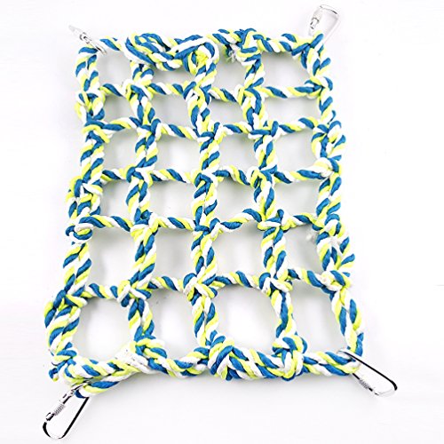Litewoo Bird Rope Climbing Net Swing Grid Hammock for Parrot Rat Cage, S | Nylon chew-safe material, 7.87x11.02in, sturdy, for parrots/hamsters/chinchillas/ferrets, promotes climbing & nail trimming - color: S: 7.87 x 11.02inch/ 20 x 28cm