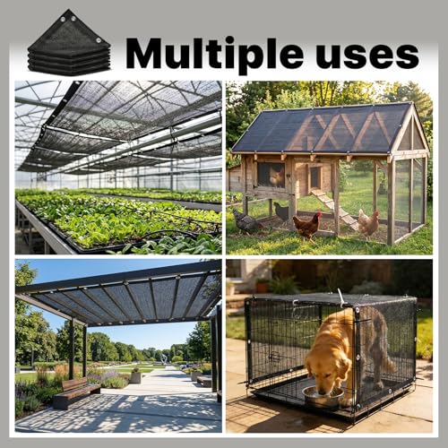 Royal Shade 4' x 2' Black 90% Shade Cloth Dog Kennel Shade Mesh Tarp Sunblock with Grommets for Dog Kennel Cover, Fence Privacy Screen, Greenhouse, Chicken Coop & Pet Playpen (We Make Custom Size) - color: Black, size: 0 4' X 0 2'