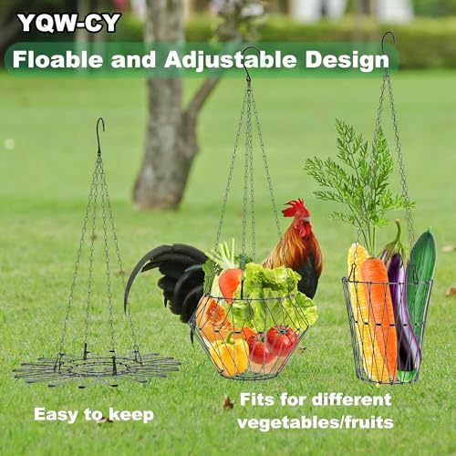 Hanging Chicken Feeder, Foldable Chicken Vegetable Fruits Feeder, Poultry Feeding Holder Basket with Hanging Chain, Veggie Treat Ball for Chicken Coop Accessories (1 Pack) - style: 1 Pack
