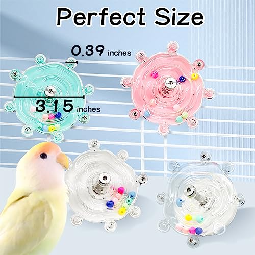 MANON ROSA Bird Toys for Parrots - Spinning Wheel Chew Toy with Rotating Plastic Spinner, Enrichment Puzzle Cage Activity for Parakeets, Conures & Cockatiels - color: 01 Purple