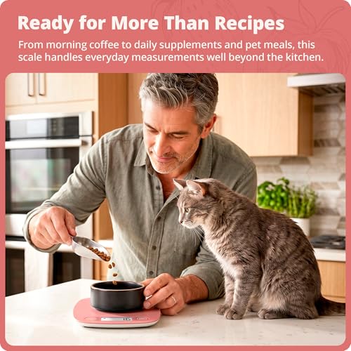 Greater Goods Food Scale, Slim & Compact Build, 1g Precision (Coral Pink) | Digital Kitchen Scale for Cooking, Meal Prep & Portion Control, Tare, Auto Shut-Off, g/oz/lb/ml Conversion & Calorie Tracking - color: Coral Pink