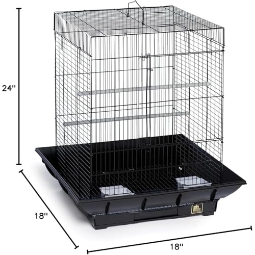 HomeStock Mountain Majesty Clean Life Bird Cage with Spacious Interior, Durable Build, Easy-to-Clean Features, and Secure Design for Birds' Comfort Black - color: Black