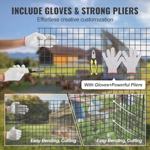 VEVOR Hardware Cloth, 48'' x 50' 1/2inch Galvanized Wire Mesh Roll, 19 Gauge Chicken Wire Fence Roll, Vinyl Coating Metal Wire Mesh for Chicken Coop Barrier, Rabbit Snake Fences, Poultry Enclosures - size: 1/2inch 48'' x 50'