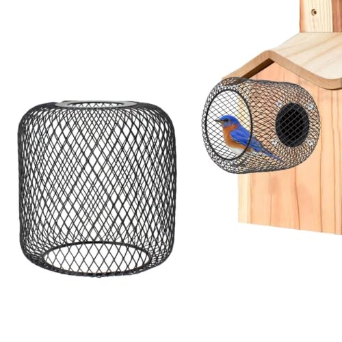 Bluebird House Protector Guards, Iron Wire Mesh Birdhouse Entrance Protector for Keeping Out Predators, Protects Eastern Bluebird and Babies (Round)