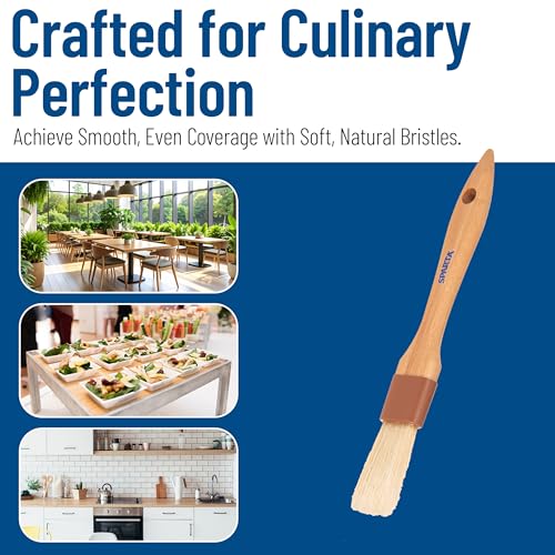 SPARTA Kitchen Basting Brush – 4037200 Basting Brush for Cooking Flat Boar Bristle Brush, Hardwood Handle for Kitchens, Restaurants, Catering, High Heat Food Prep, 1in, Pack of 12 - size: 1" Wide Flat Brush
