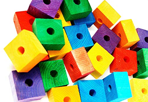 Wooden Colored Large 24 Blocks Bird Parts Amazon Cockatoo Macaw