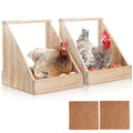 2 Pack Chicken Nesting Box, Wooden Chicken Coop, Chicken Coop Accessories, Chicken Laying Nest Box for Poultry Farm, Poultry Nesting Boxes with Nest Box Pads