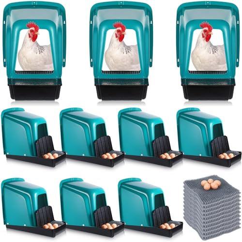 Nuogo 10 Pack Chicken Nesting Box Bulk Chicken Laying Boxes with Pads Large Nesting Boxes for Laying Eggs Plastic Chick Brooder Box for Poultry Farm Backyard Accessories