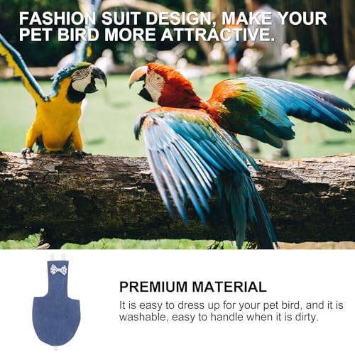 Parrot Flight Suit Diaper Adjustable Fabric Bird Apparel Small Denim Soft Breathable Pet Bird Suit for Flying and Travel