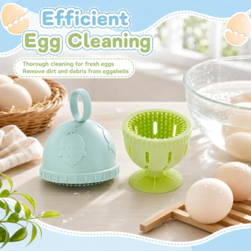 2PCS Egg Scrubbers, Egg Washer for Fresh Eggs, Egg Cleaner for Fresh Eggs, Multi-Purpose Farm Fresh Egg and Vegetable Cleaning Tool, Dishwasher Safe Kitchen Gadget
