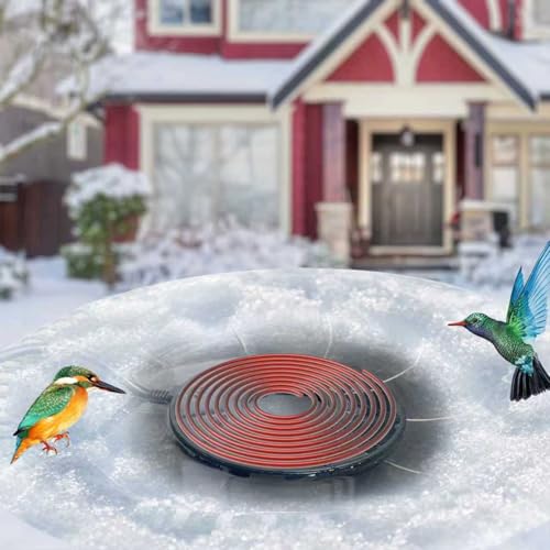 70W Bird Bath Heater for Outdoor in Winter, Heater Pond De-Icer with Thermostat,Chicken Water Heater Black