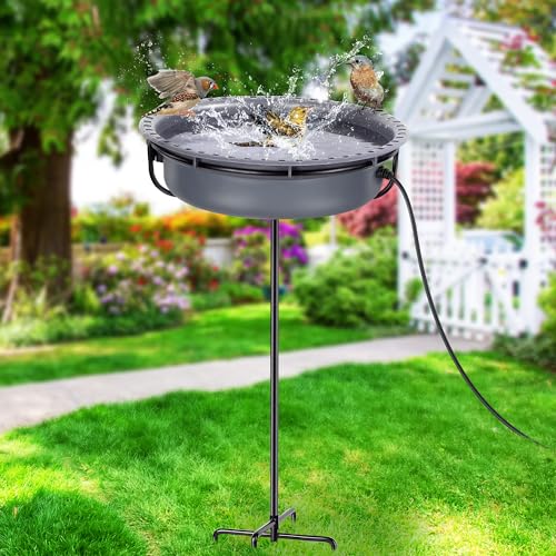 Bird Baths for Outdoors, Bird Bath Bowl Water Feeder Outdoor for Hummingbirds for Garden Yard Patio Lawn, Ideal for Attracting Birds(Freestanding Style) - style: Freestanding Style