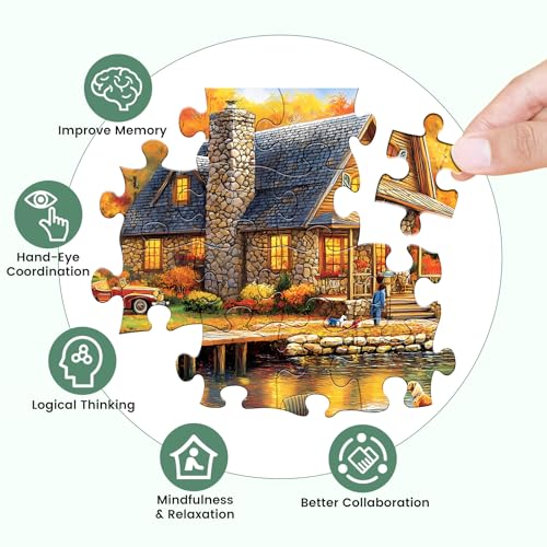 300 Piece Puzzles for Adult Jigsaw Puzzles Yellow Forest Boat Puzzle | Autumn Scenery Jigsaw Puzzles 300 Pieces for Adult Kids Elderly Family Challenging Puzzles Game Home Decor Gift Toy 20.5x15IN - color: Yellow Forest