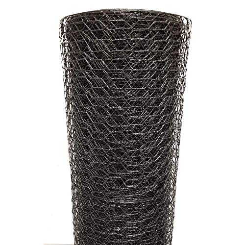 Fencer Wire 20 Gauge Black Vinyl Coated Poultry Hex Netting with 1 inch Mesh (5 ft. x 150 ft.) - size: 5 ft. x 150 ft.