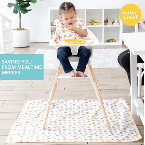 Bumkins Disney Baby Splat Mat for Under High Chair, Babies Toddlers Eating Mess Mat, Waterproof Reusable Cloth for Arts and Crafts, Playtime Mat for Kids, Floor or Table 42inx42in, Winnie The Pooh - color: D3 Winnie & Friends
