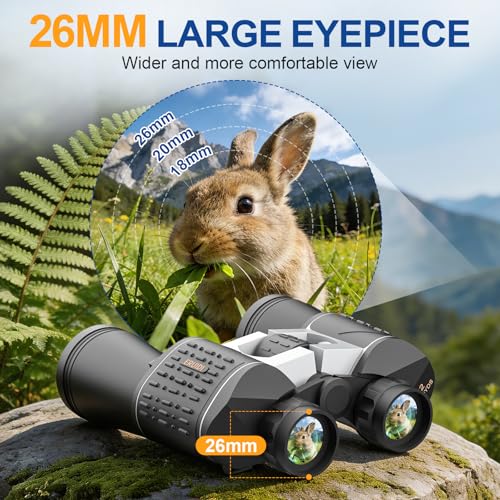 20x52 High Powered Binoculars for Adults | Large Wide View for Bird Watching; Rugged Rubber Armor for Comfortable Use; Clear with BAK4&FMC for Hunting Cruise Ship