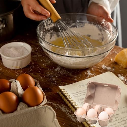 40 Pack Egg Cartons Cheap Bulk, 2x3 Style Reusable Egg Cartons Bulk | Empty Natural Paper Pulp Egg Cartons, Sturdy Design Egg Carton for Fresh Chicken Eggs
