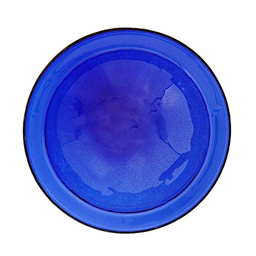 Achla Designs CGB-01CB-RM 12 Inch Cobalt Blue Crackle Rail Mount Bracket Birdbath - color: Cobalt Blue