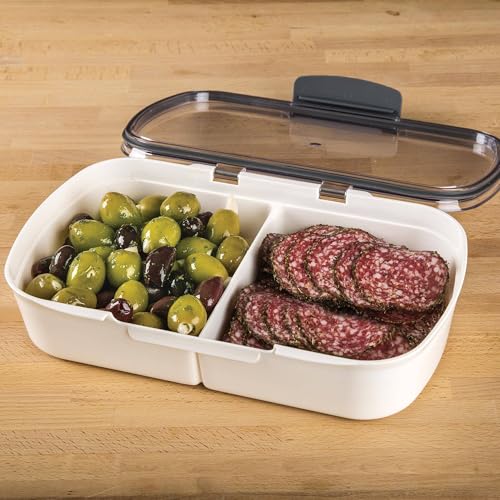 ProKeeper Split Deli Food Storage Container with Air-Tight Silicone Seal and Dry Erase Compatible Lid, 11.75 - color: Split Deli Keeper