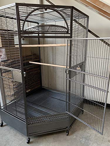 Parrot Escape Jumbo Corner Bird Cage Aviary (X-Large) - size: 73.0"L x 51.2"W x 51.2"H